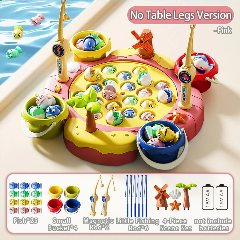 Magnetic Fishing Game - Educational Learning Toy with 2/6 Poles & 25/35/45 Fish for Kids Develops Fine Motor Skills