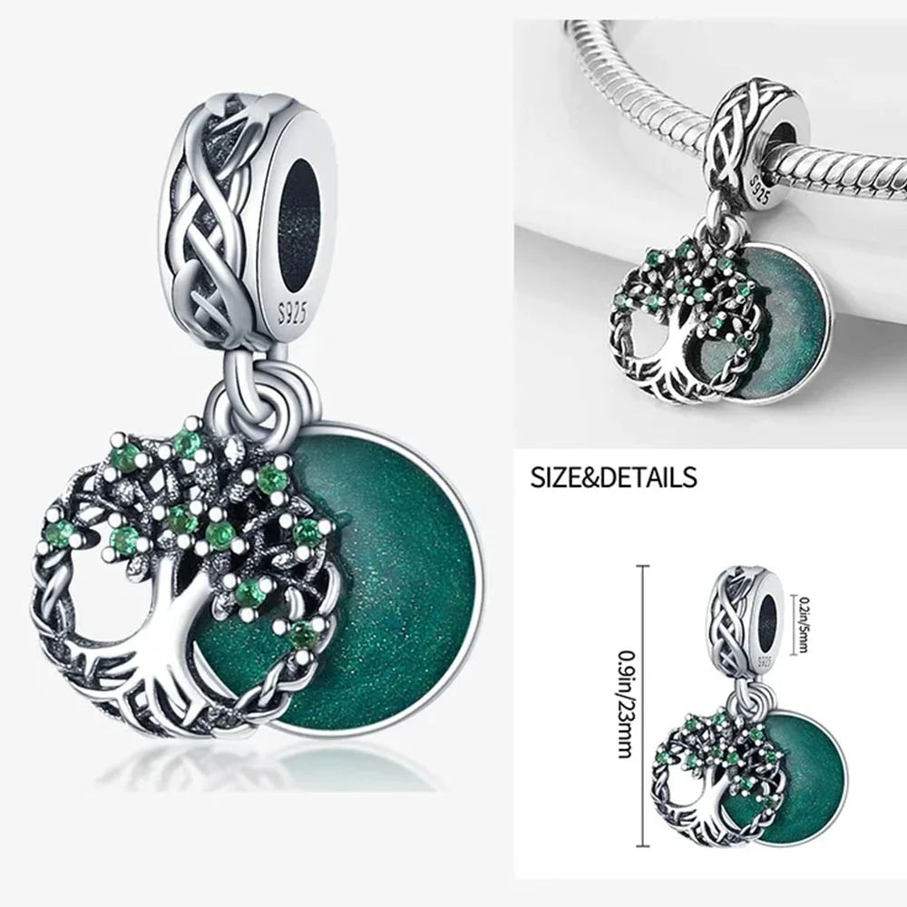 925 Silver Family Series Mother Daughter Splittable Heart Mom Charm Beads Fit Necklace Bracelet Mother's Day DIY Jewellery Gifts
