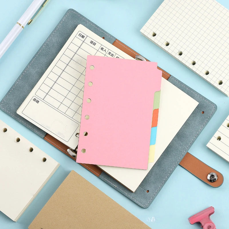 A7 6Holes Loose Leaf Notebook Refill Spiral Binder Inner Page Weekly Monthly To Do Line Dot Grid Inside Paper Stationery