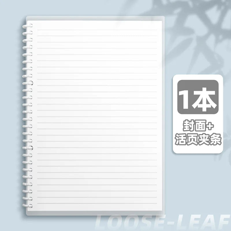 A4/A5/B5 Removable Spiral Notebook 60 Sheets Underline/Blank Loose Leaf Journal Macaron Binder for Students