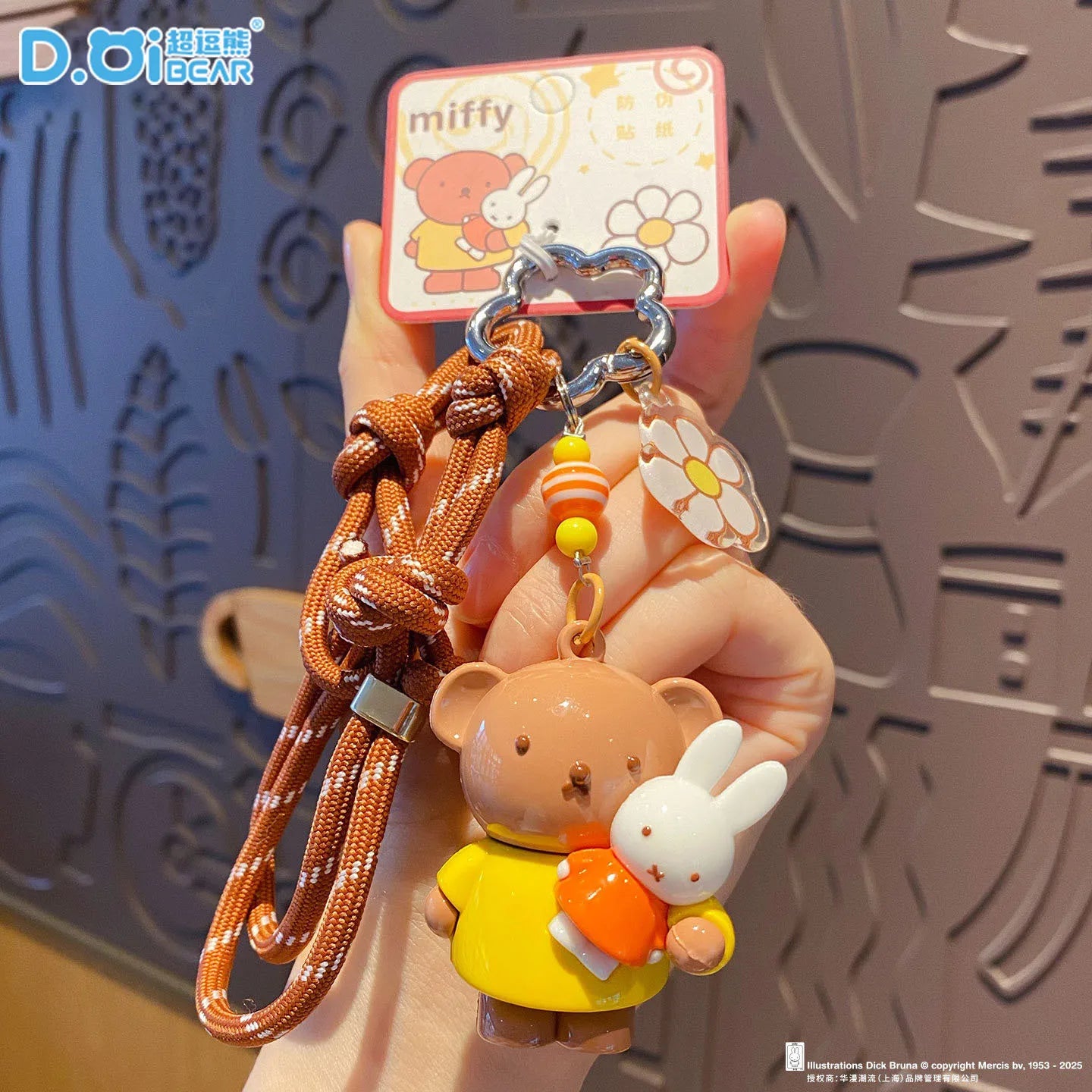Kawaii Anime Miffy Rabbit Keychain Doll  Cutegirlish Cartoon Creative Diy Keychain Schoolbag  Gift