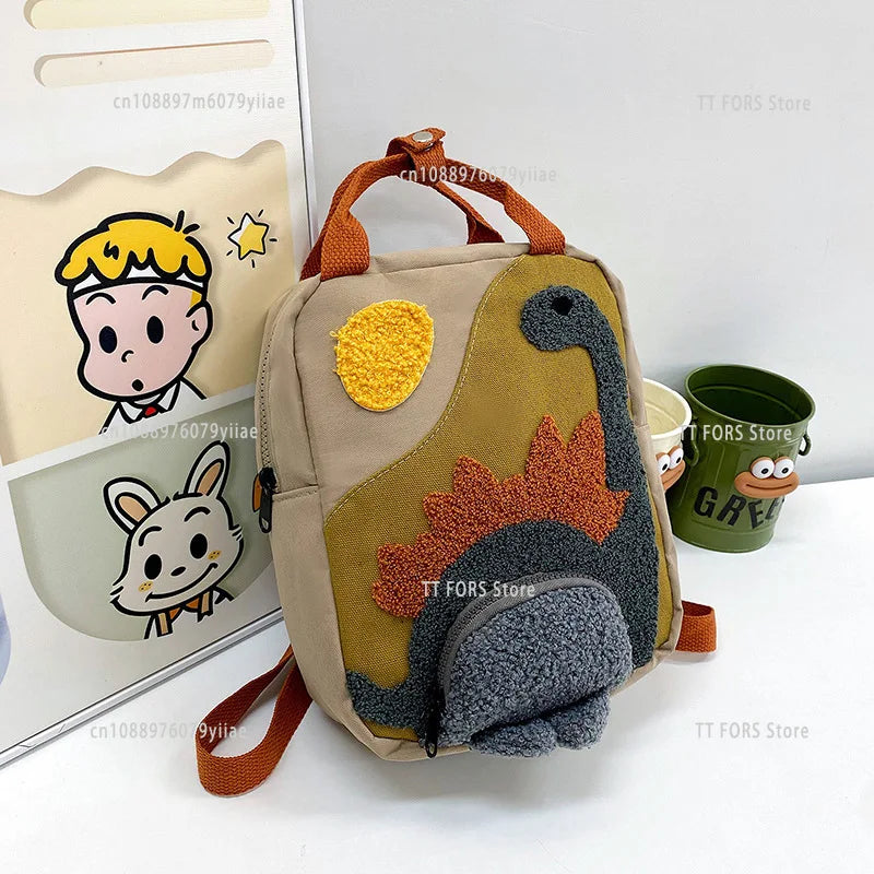 Premium Cartoon Dinosaur Children S Backpack High Quality Durable Canvas Portable Waterproof Comfortable Fashion Schoolbag For