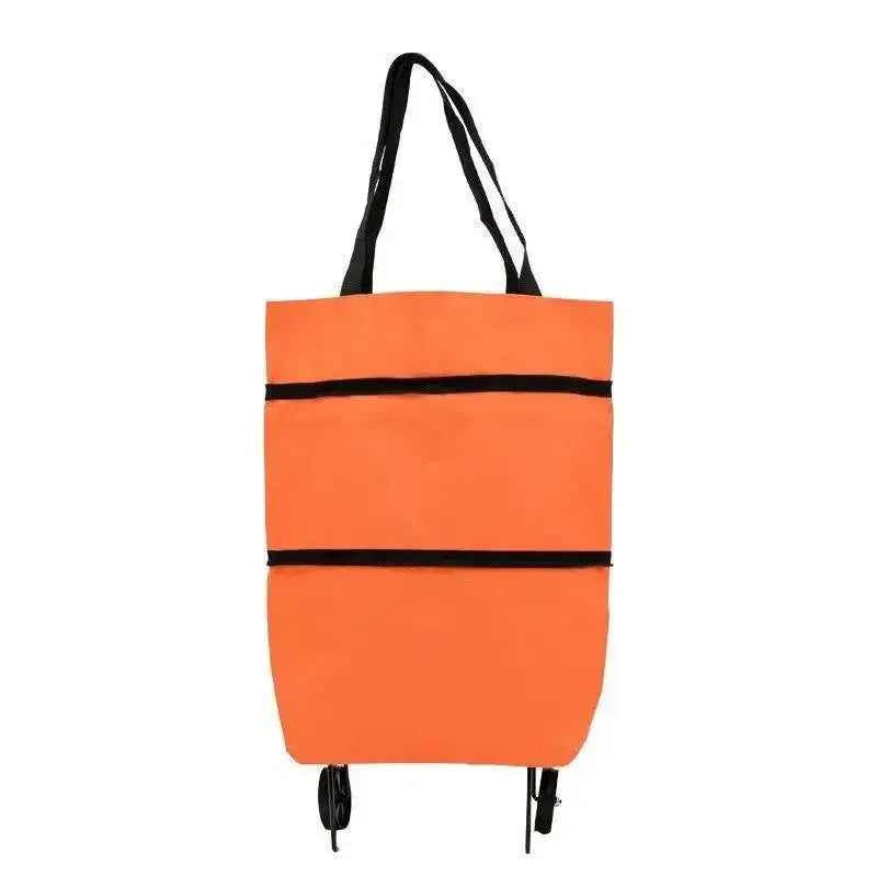 Foldable Shopping Bag with Wheels Trolley Basket Small Pull Cart Home Utility Retractable Tug Supermarket Grocery Shopping Cart