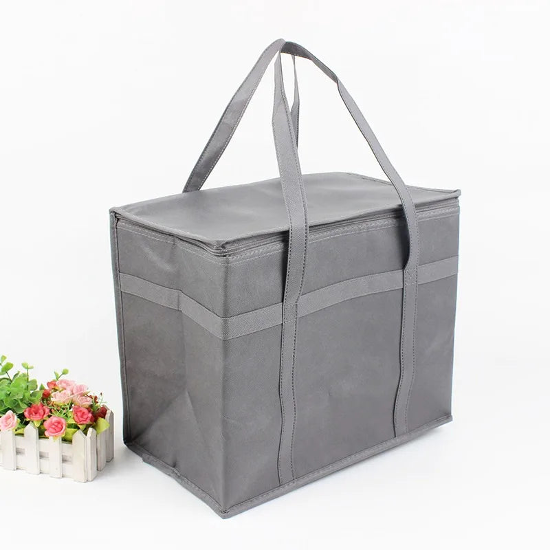 Large Capacity Insulated Grocery Bags Foldable Reusable Soft Cooler Bag Lightweight Hot Cold Takeout Food Delivery Bag NEW