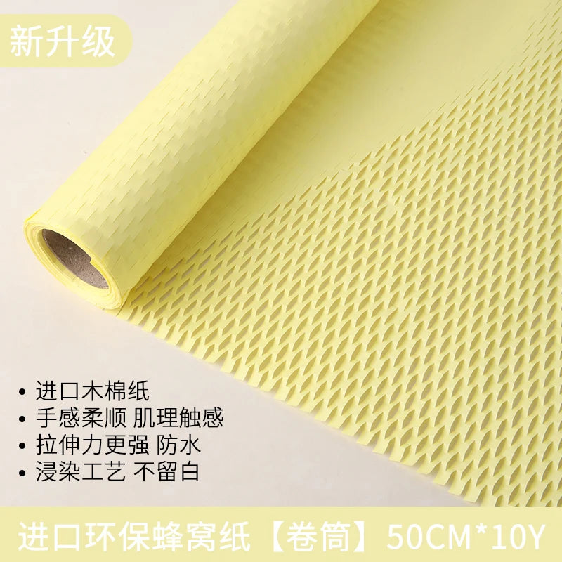 Honeycomb Mesh Embossed Paper Floral Art Bouquet Flower Arrangement Gift Wrapping Material Waterproof Designer High Quality