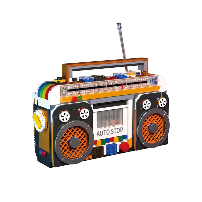 554PCS Color Radio Model Building Blocks Retro Small Home Appliances Assembly Bricks DIY Toys Desktop Deco Adult Holiday Gift