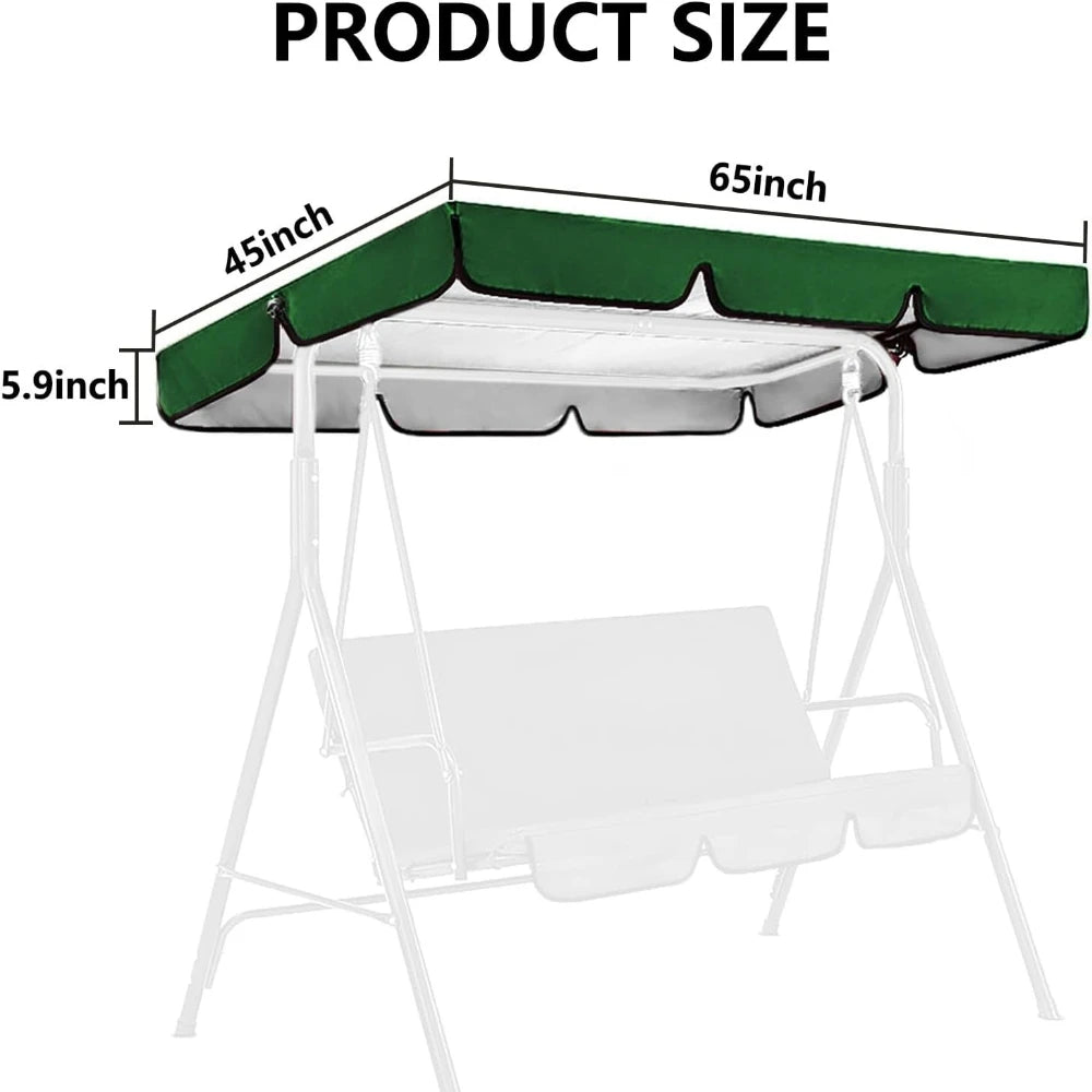 Leleya Swing Canopy Cover Oxford Fabric Waterproof UV Protection Sunshade Canopy for Patio Swing Chair Outdoor Use