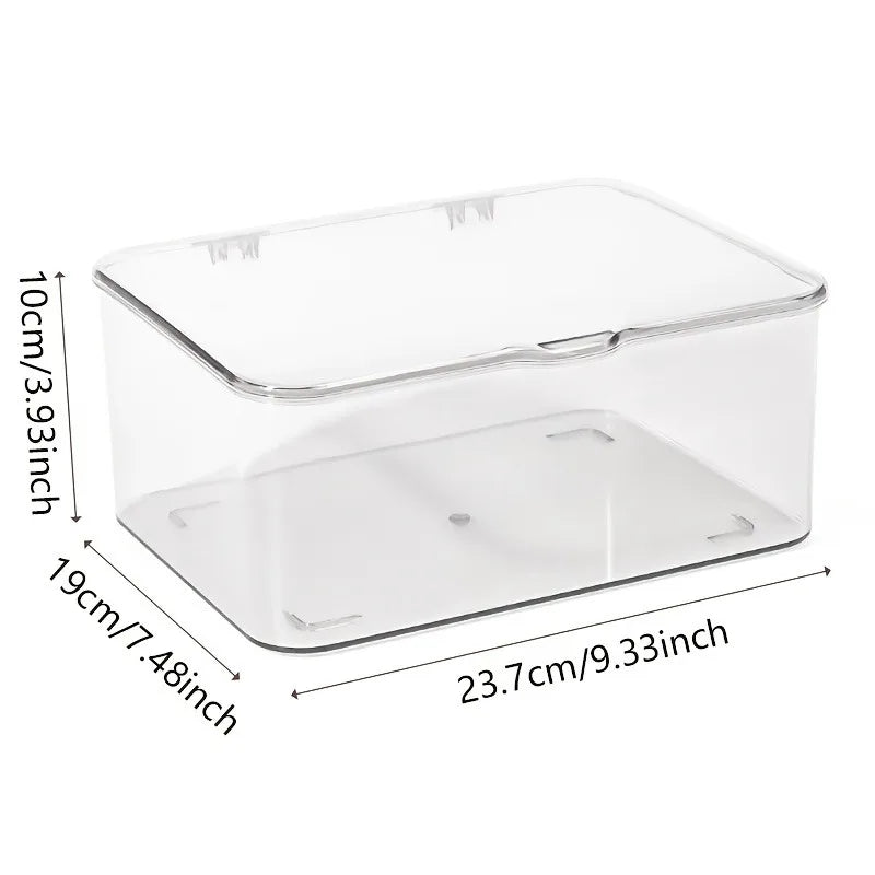 Acrylic Clear Storage Organizer Box - Clamshell Design for Home, Office Essentials with Multi-Purpose Stationery Organizers