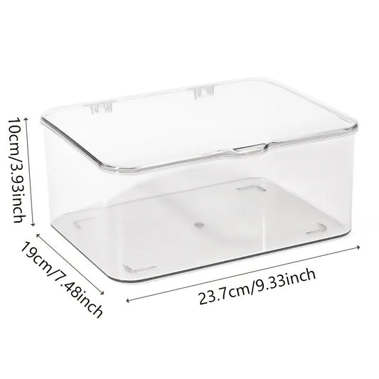Acrylic Clear Storage Organizer Box - Clamshell Design for Home, Office Essentials with Multi-Purpose Stationery Organizers
