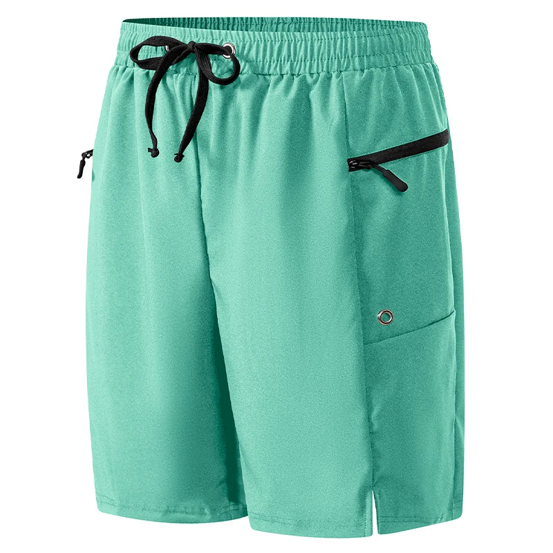 Mens Summer Beach Shorts with Zipper Pockets Quick Dry Board Shorts with Mesh Liner Swim Trunks Swimwear Swimsuit Bathing Suit