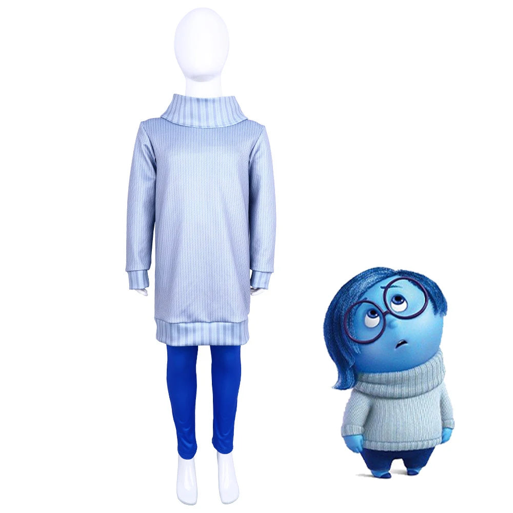 Anime Movie Inside Out Joy Cospaly Costume Joy Anger Fear Cos Outfits For Adult Kids Halloween Stage Performance Costume