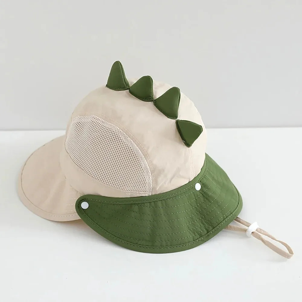 Cute Cartoon Baby Beach Hat with Bear Rabbit Ears Breathable Mesh Sun Visor Cap for Boys & Girls Summer Outdoor Panama Hat