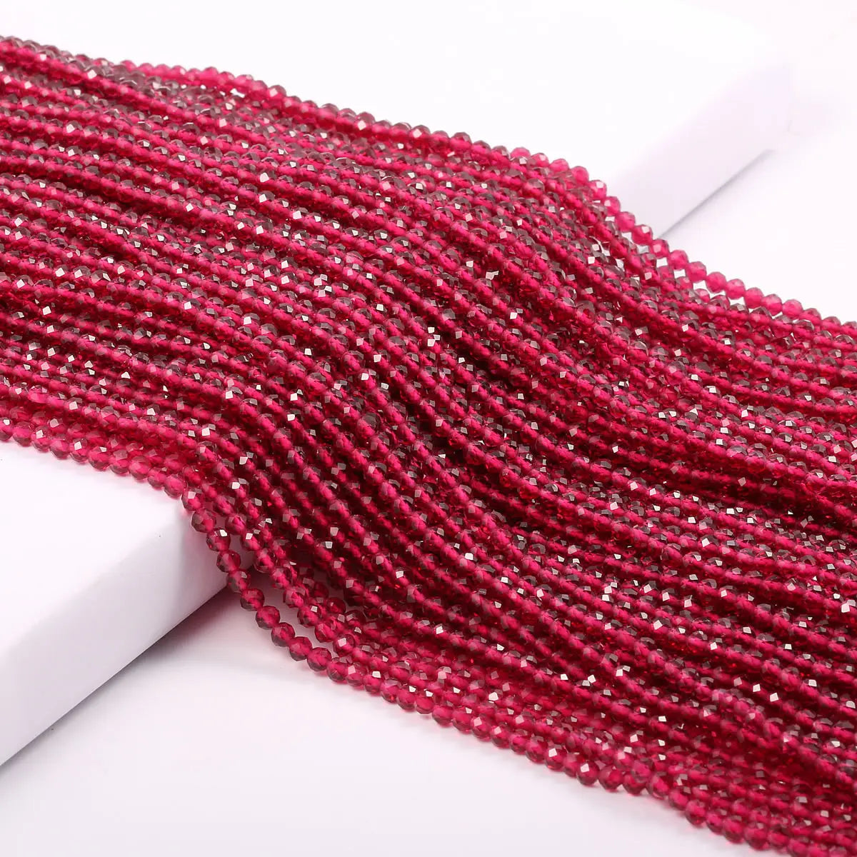 5 Strings Natural Spinel Stone Beads Faceted Round Crystal Spacer Glass Beads Bracelet DIY Jewelry Making Bracelet Necklace