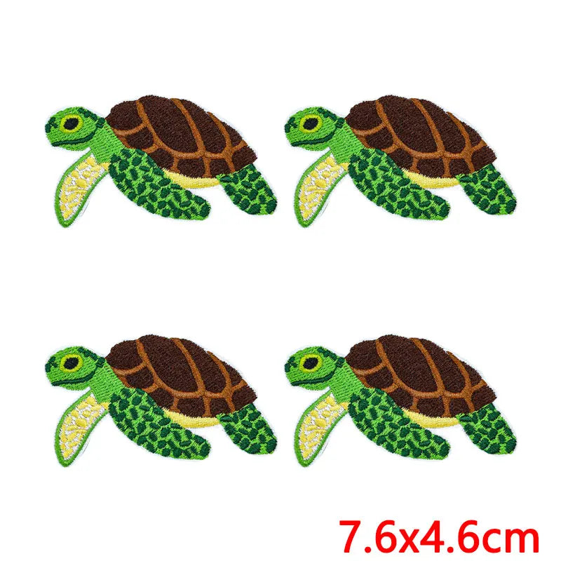 10Pcs/Lot Cool Summer Pool Iron On Patches For Clothing Beach Chair Colorful Kite Aloha Embroidery Patches Backpack Appliques
