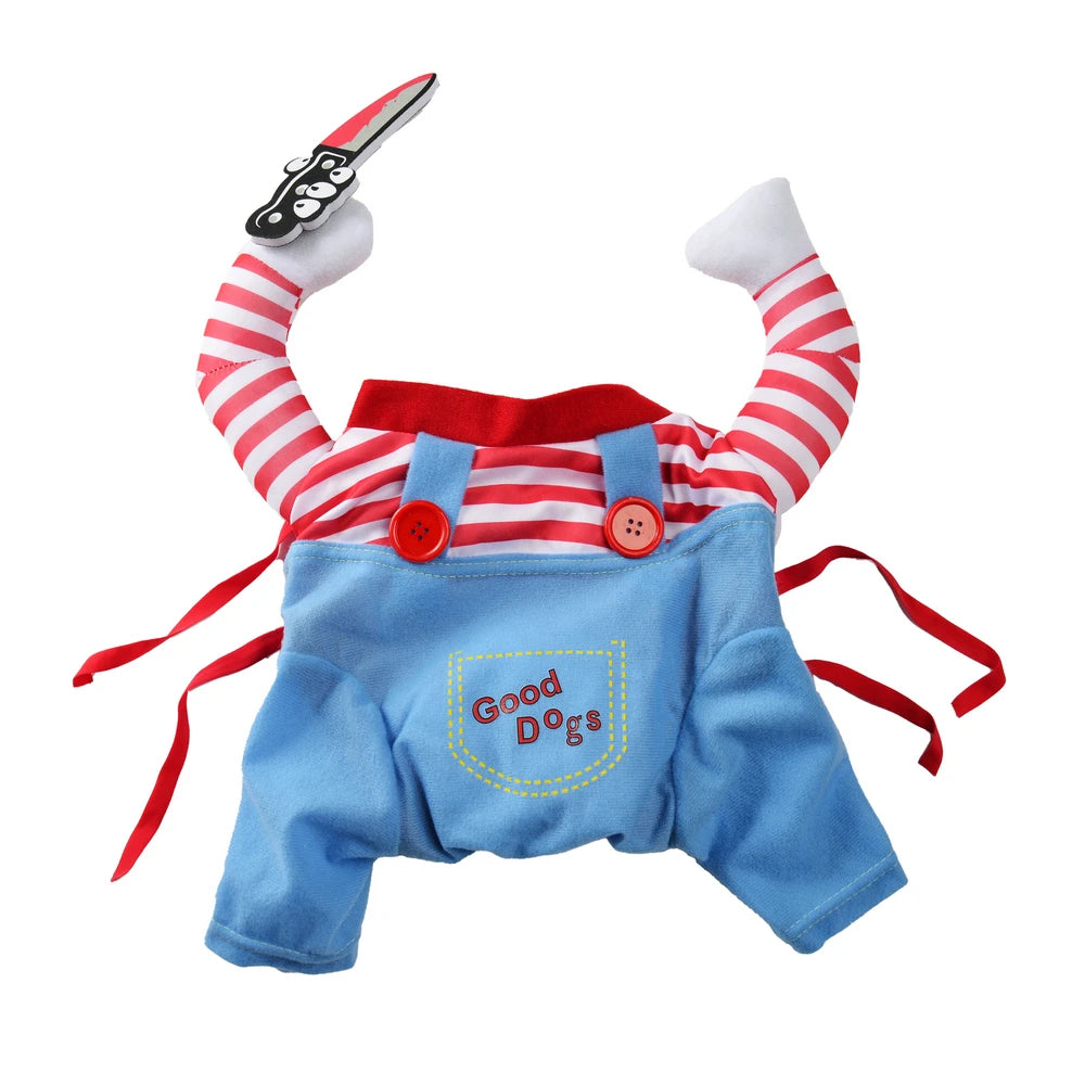 Funny Pet Costume Pullover for Dogs & Cats – Halloween Outfit in Blue or Pink, XS–XL