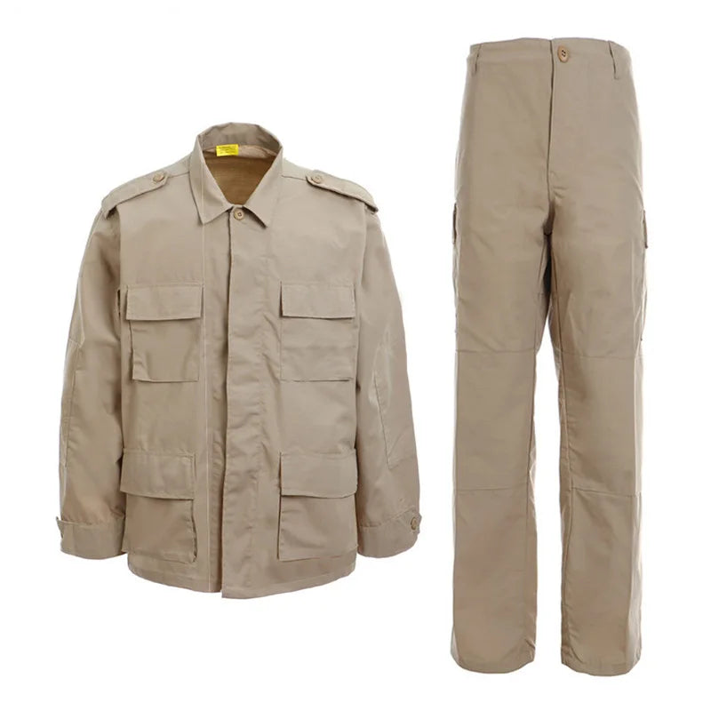 Men's BDU Camouflage Suit, Wear-Resistant, Outdoor Training Clothing, M81 WOODLAND, Seal Old School Suit, Long Sleeved Pants