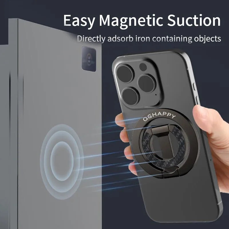 For Double-Sided Magnetic Phone Ring Holder for MagSafe Kickstand Magnet Grip for iPhone 16 15 14 For Huawei Xiaomi Stand Holder