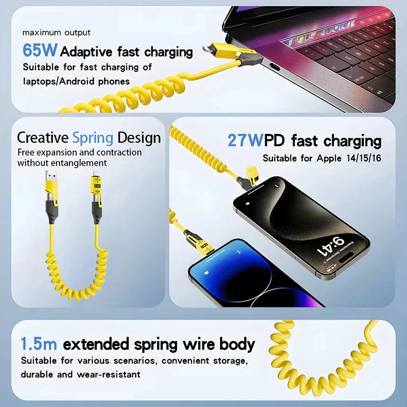 NNBILI 65w Zinc Alloy USB-C 4IN1 Fast Charging