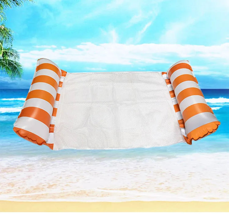 Summer Foldable Water Hammock Swimming Pool Inflatable Air Mattress for Swimming Beach Lounger Floating Sleeping Bed Chair