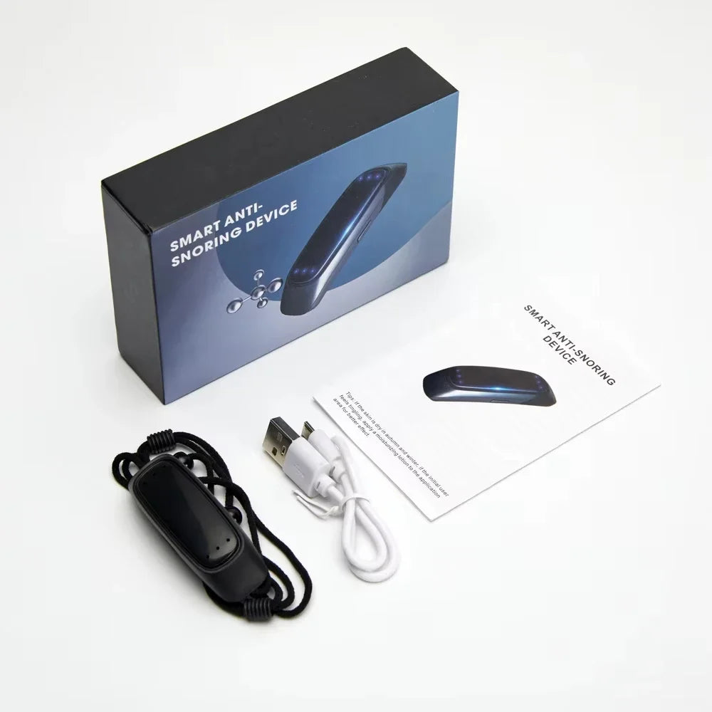 EMS Pulse Stop Snore Portable Comfortable Sleep Well Stop Snore Health Care Sleep Apnea Aid USB Smart Anti Snoring Device