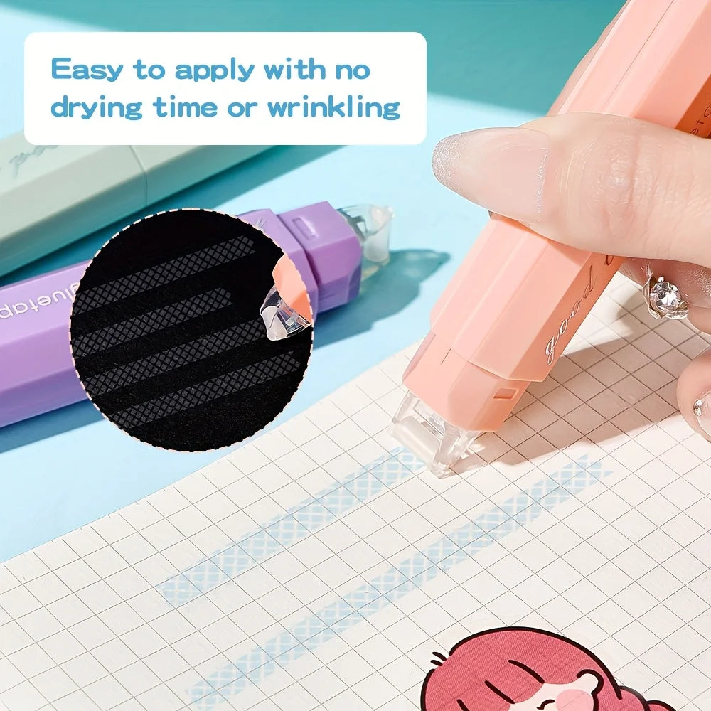 4pcs Waterproof Glue Tape for Scrapbooking - Waterproof Adhesive Roller for Crafts, Gift Wrapping, Photo Mounting & Journaling
