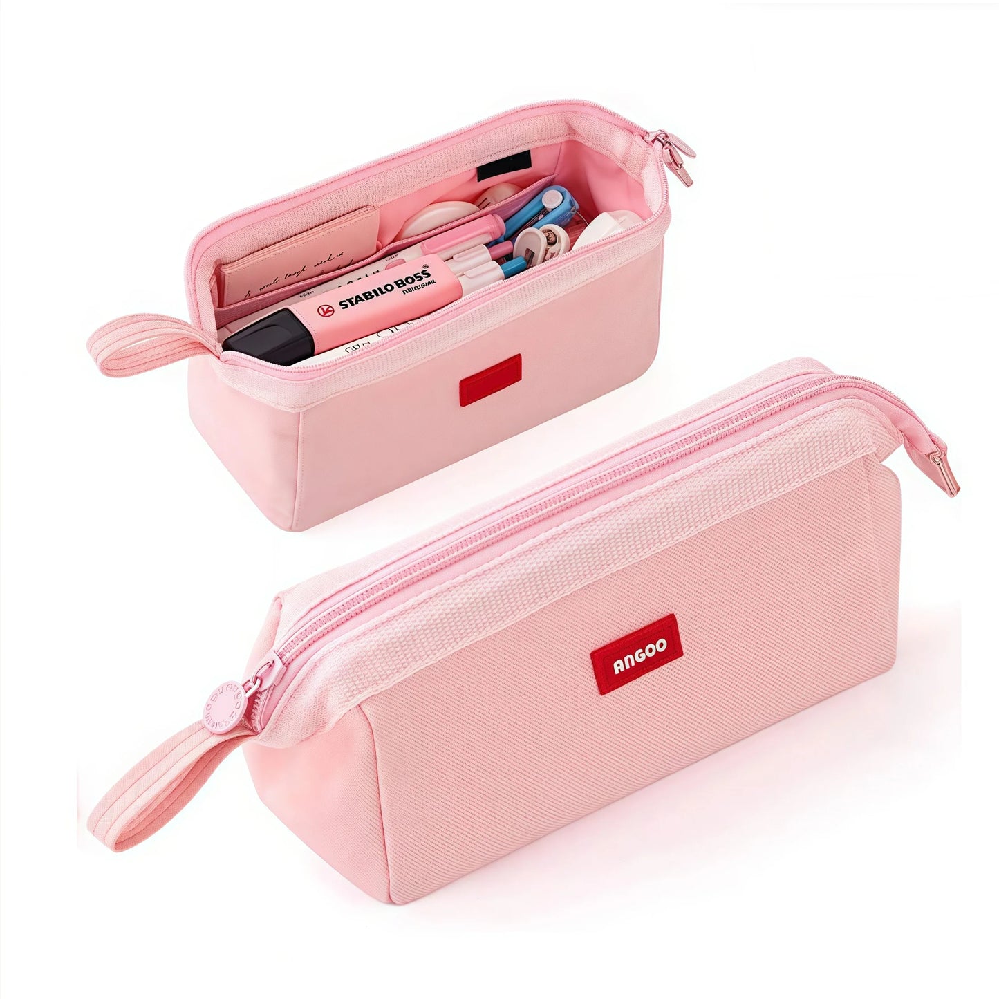 Large Capacity Pencil Case With Pen Holder Label Minimalist Student Stationery Storage Creative Stationery Storage Bag