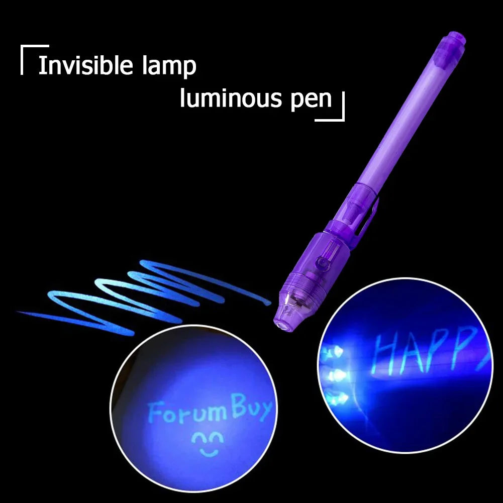 UV Light Pen Invisible Magic Pencil Secret Fluorescent Pen for  Kids Child Drawing Painting Highlighter Pen Stationery Supplies