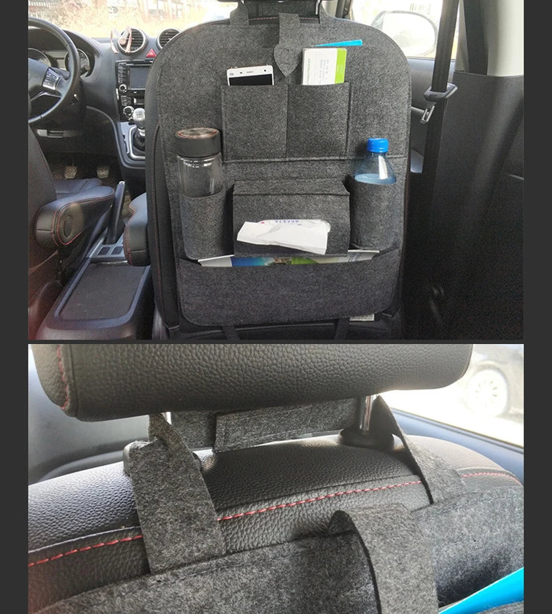 1pcs Car Seat Back Handing Storage Bag Multi-function Felt Bag,Interior Storage And Organization Supplies