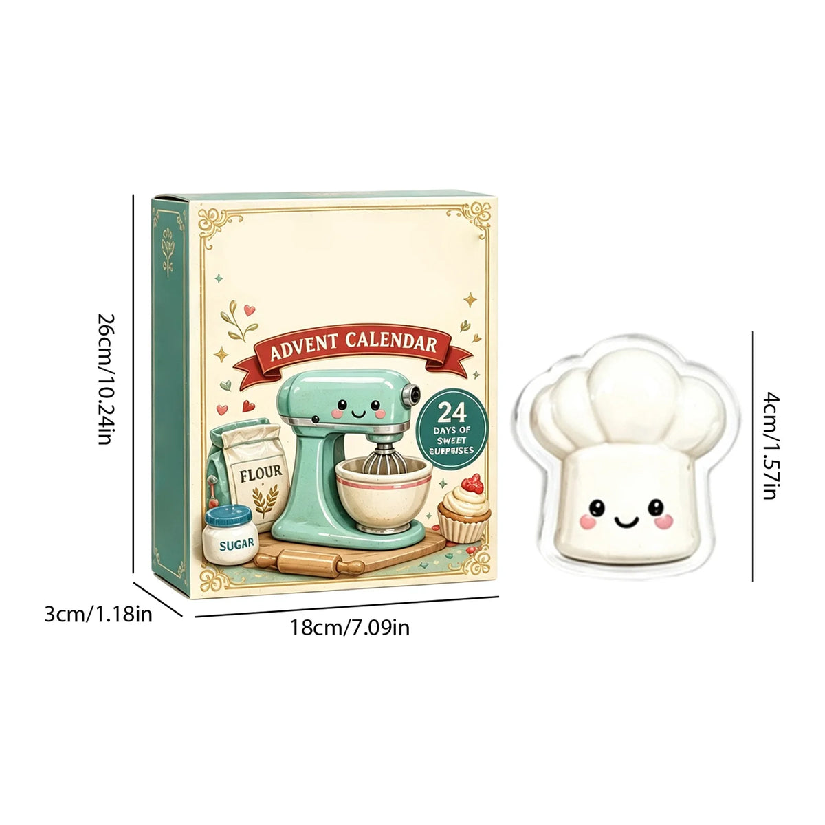 Baking Theme Acrylic Advent Calendar – 24 Hanging Ornament Blind Boxes