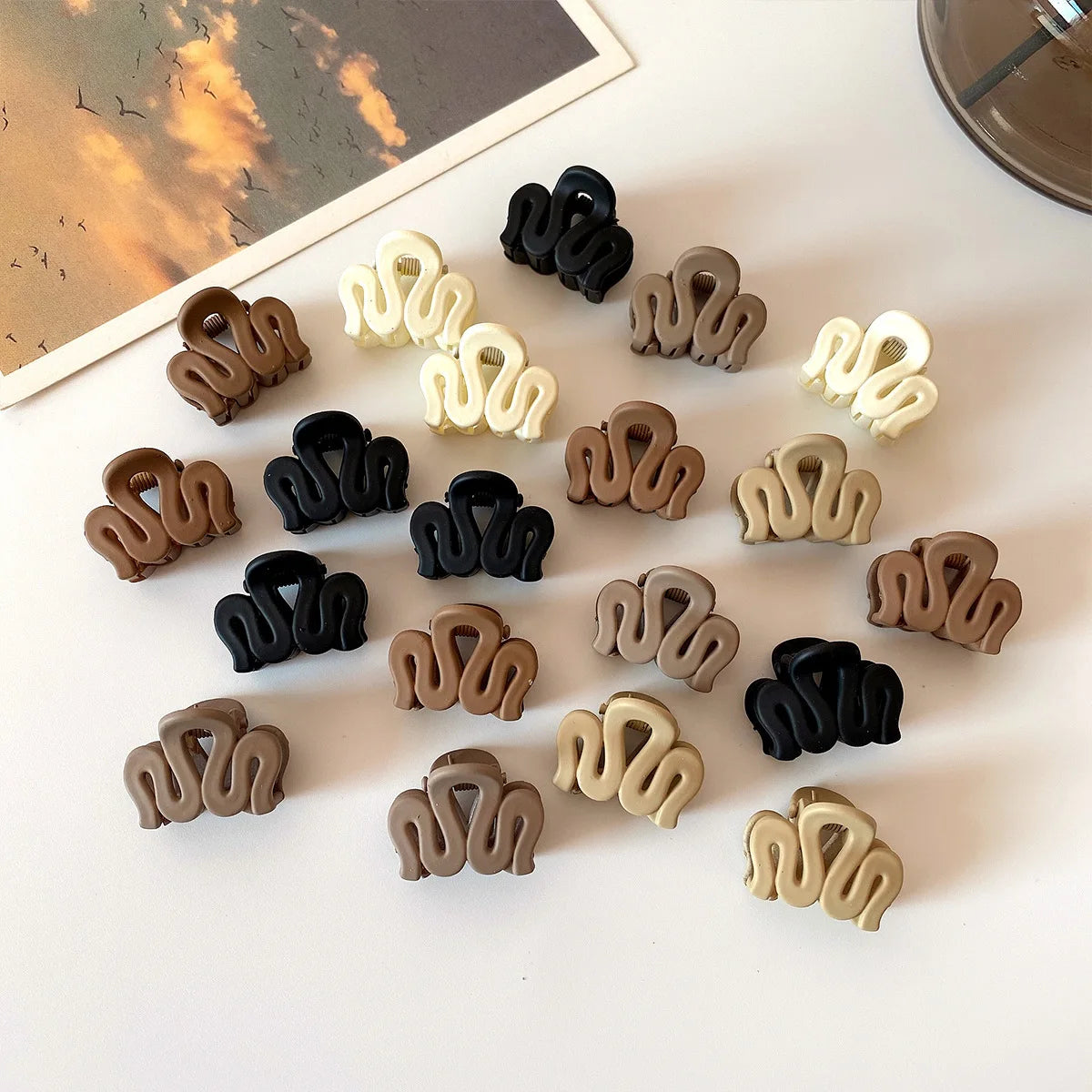 10Pcs/set Small Flower Hair Claw Clips for Women Girls Matte Rectange Jaw Clips Semicircle Barrettes for Thin Hair