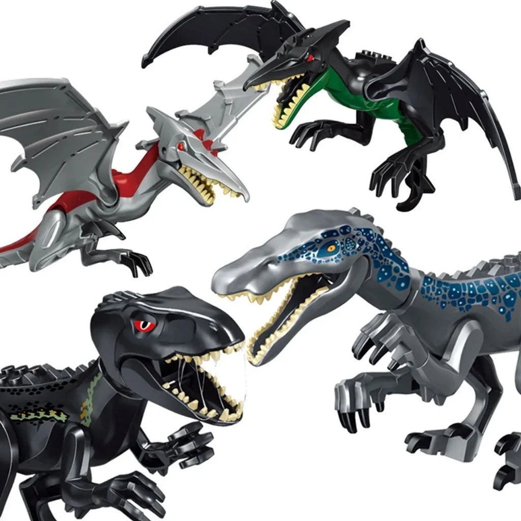 Jurassic World Brutal Raptor Building Blocks Dinosaur Model Tyrannosaurus Indominus T-Rex Assemble Educational Toy For Kids Gift