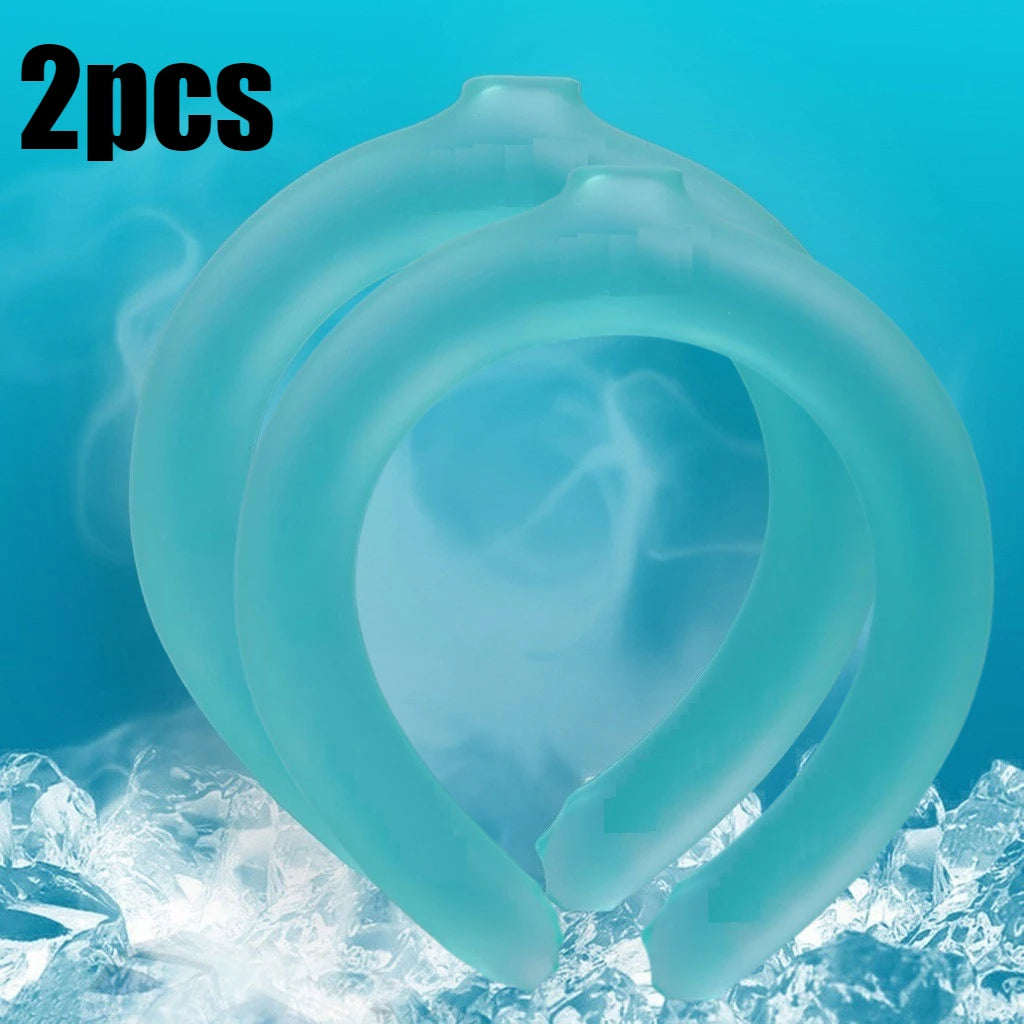 Summer Neck Cooling Ring Portable Reusable Neck Massager Cool Neck Ring Sunstroke Prevention Fitness Fishing Cycling Travel Ice