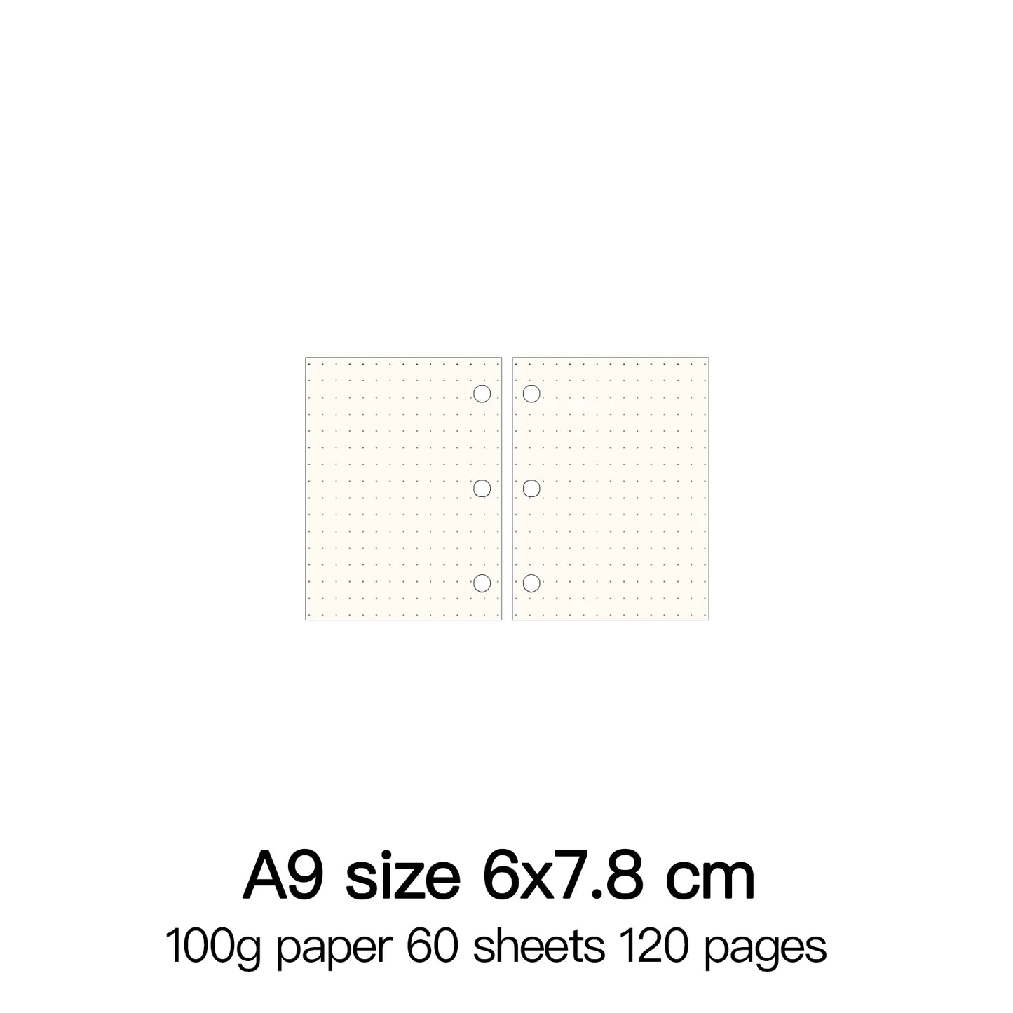 High Quality Ring Binder Notebook A5 Personal A6 A7 A8 Size Insert Refills Loose Leaf Spiral Diary Planner Inner Core 100g Paper