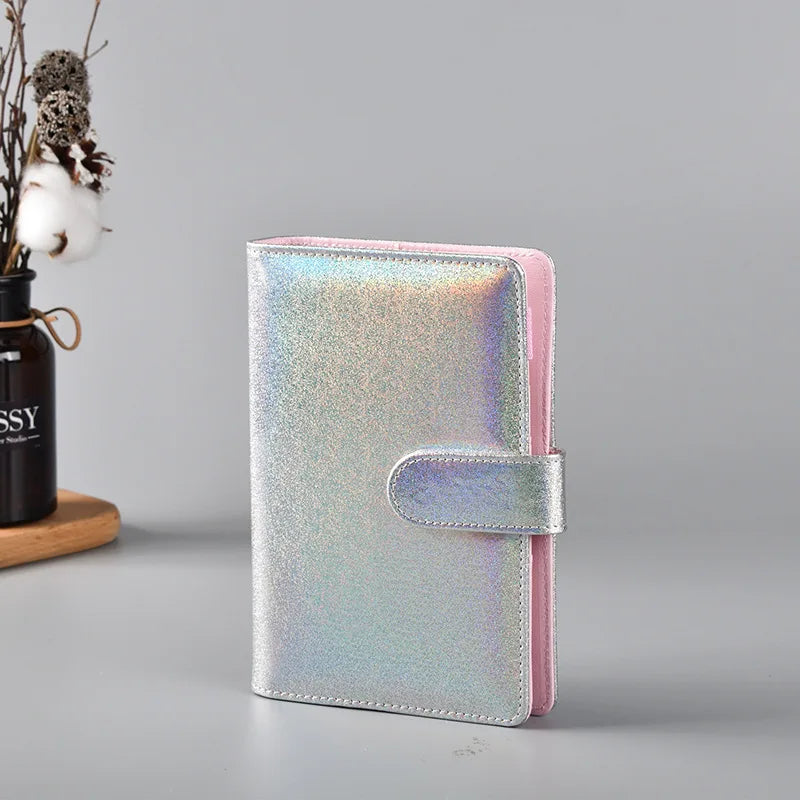 A6/A5 Macaroon Glitter Color PU Leather DIY Binder Only Cover Diary Agenda Planner Paper Cover School Stationery
