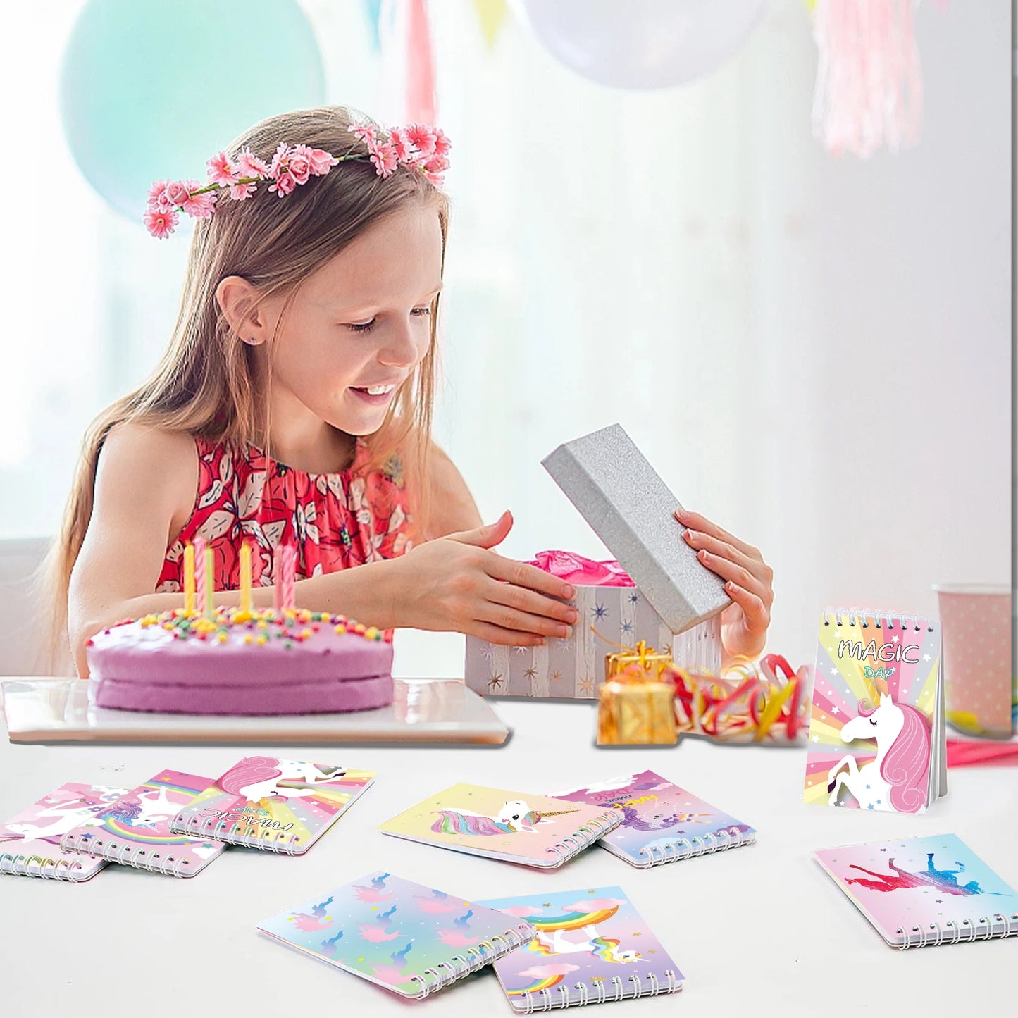 Unicorn Theme Mini Spiral Pocket Notebooks Memo Pad Coil Booklet Notepads For Office Stationery School Diaries Birthday Gifts