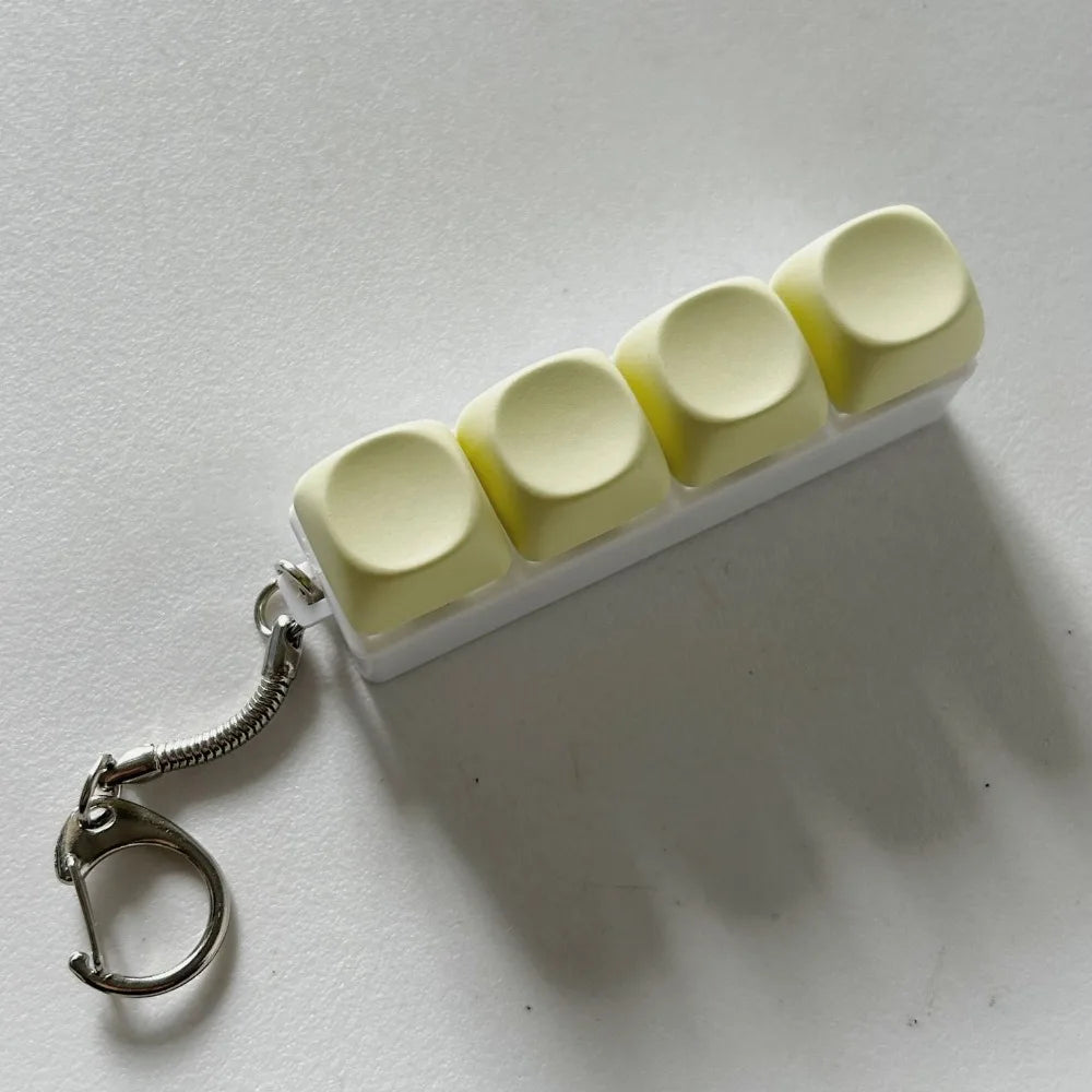 Relaxing DIY Keyboard Fidget Keychain Keycap Keys Button Finger Keyboard Cap 4/9Keys Relief Stress Clicker Toy Adult