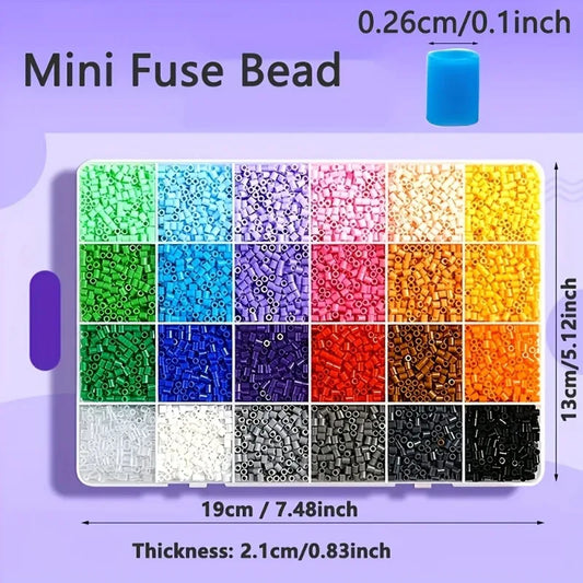 2.6mm Mini Iron Fuse Beads Kit 96 Colors DIY Handmade Craft Materials 3D Puzzle Creative Art Craft Supplies For Decoration