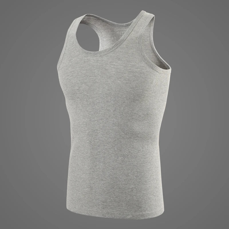 Four Seasons Men Pure Cotton Vest Youth Fit Sports Fitness Middle-aged Casual Sleeveless Top