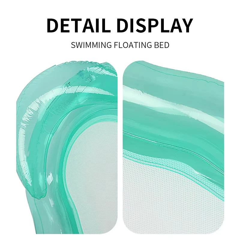 Inflatable Water Hammock Lounger, Floating Pool Chair Air Mattress for Adults Summer Beach Party