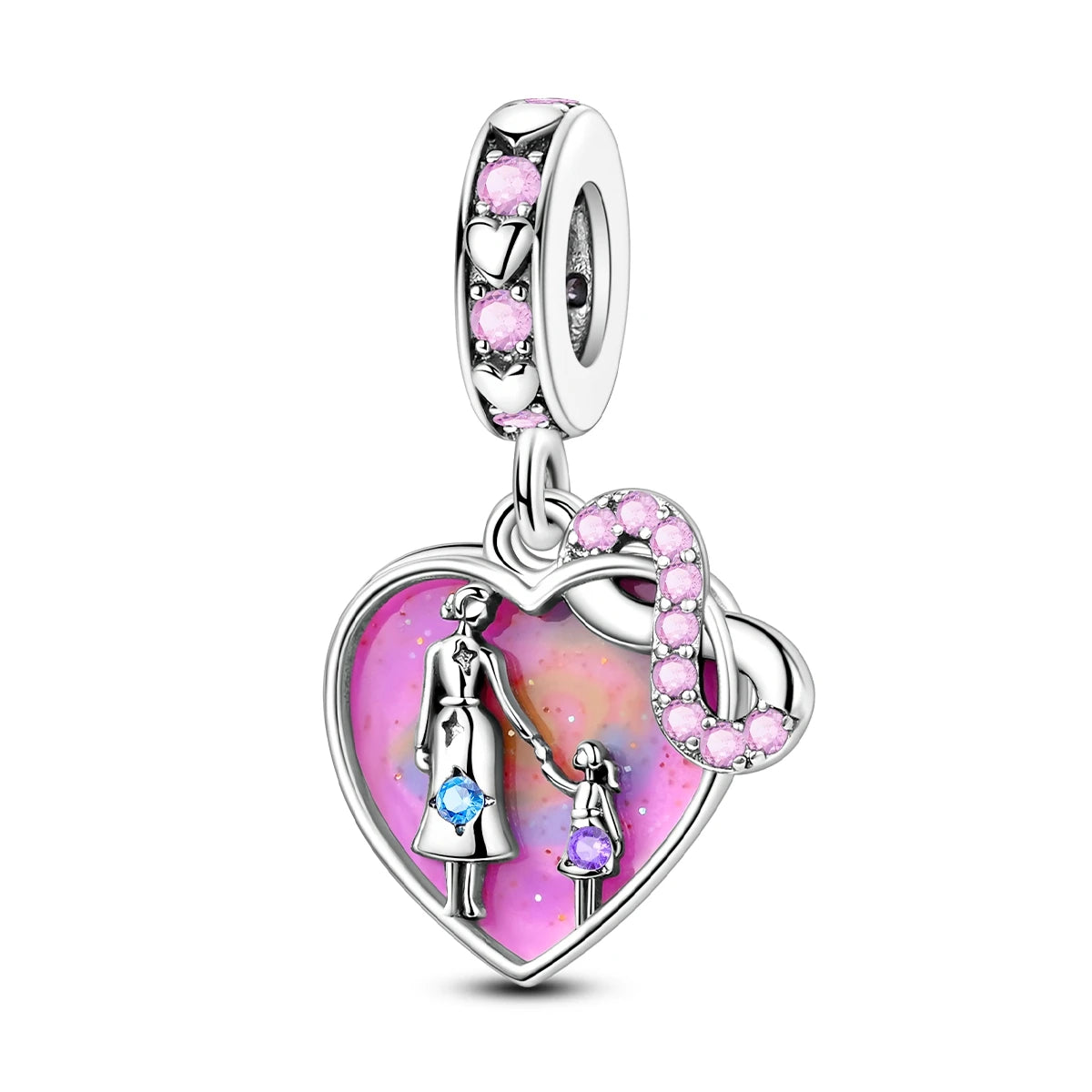 Woman Charms 925 Sterling Silver Beads MOM Mother Day Fit Bracelet Making Female Jewelry Gift