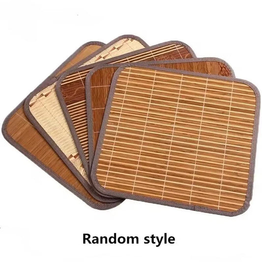 1 Pc Random Color Summer Bamboo Chair Cushion Office Student Cool Stool Cushion Home Square Summer Cool Dining Chair Seat Mat