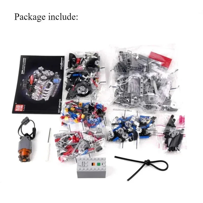 MOULD KING 10171 Technical Motorized LSX454 V8 Engine Building Block Toys Educational Car Bricks Children MOC Toys Gift For Kids