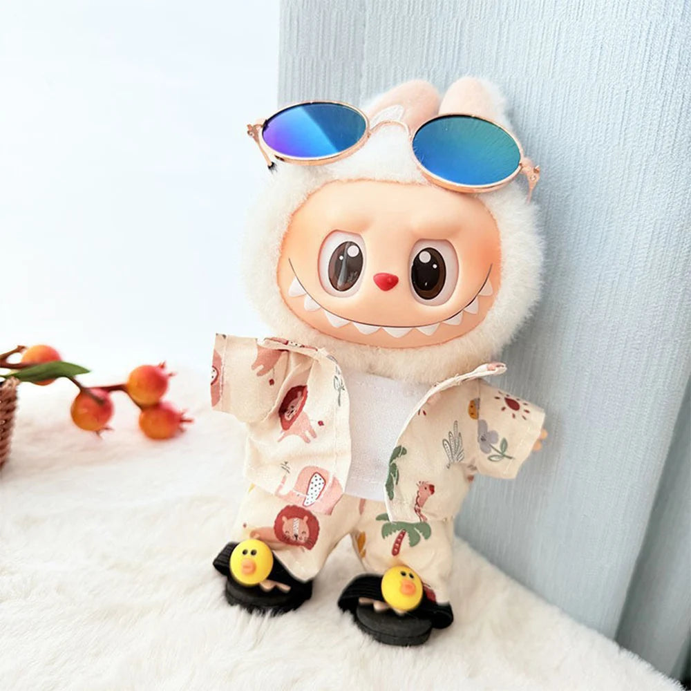 Summer Beach Set for 17cm Lababu Doll Lounge Chair Clothes Pants Set