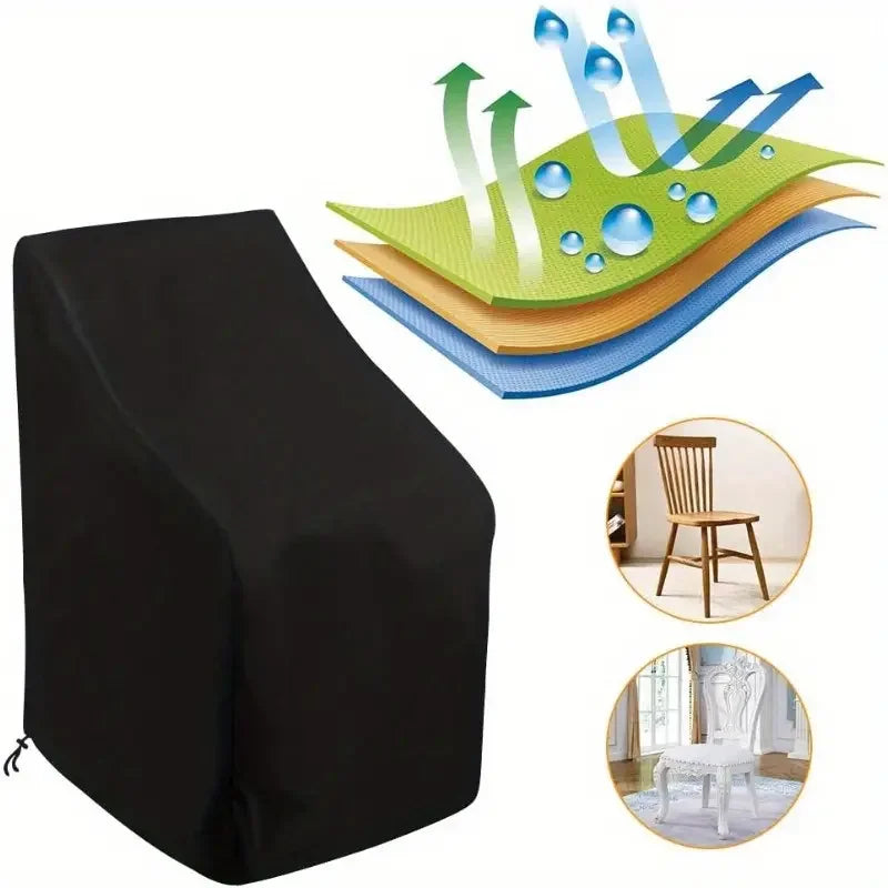 1pc Premium Waterproof Stacking Outdoor Chair Cover - Durable 210D Cloth Lounge Chair Protector with Weather Protection