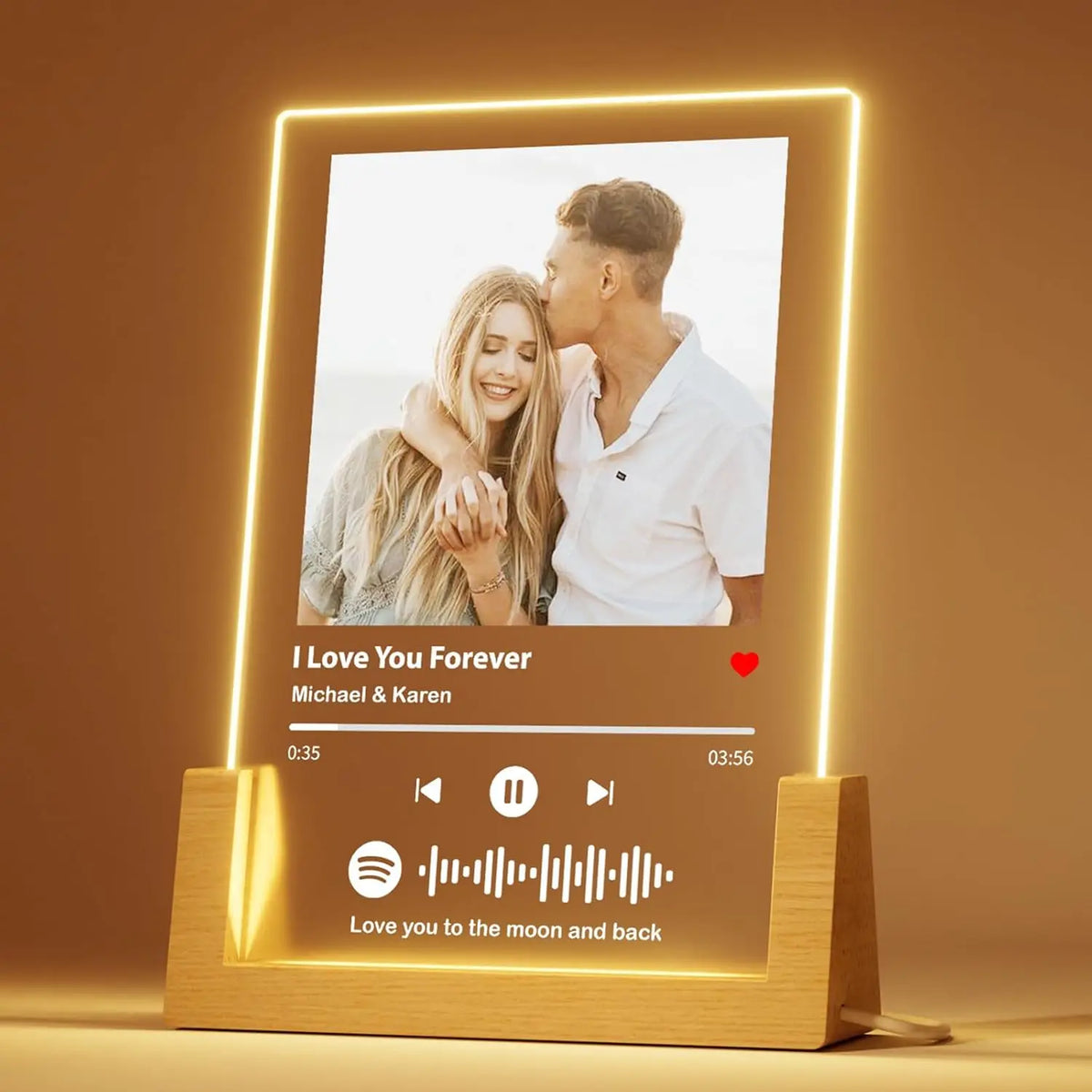 Custom Spotify Music Plaque Gifts For Anniversary Personalized Acrylic Photo Frame Lamp Couple Birthday Wedding Gifts For Lover