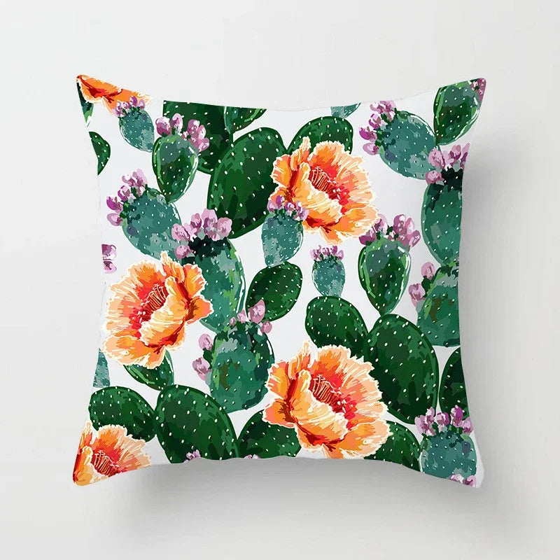 Cactus Flower Pattern Summer Decorative Cushions Pillowcase Polyester Cushion Cover Throw Pillow Sofa Decoration Pillowcover