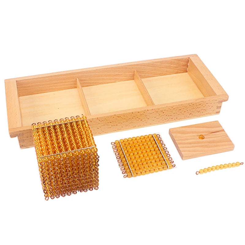 Montessori Math Educational Toys Gold Beads Material Symbols With Trays Kids 5 Years Teaching Toys Students Learning Arithmetic