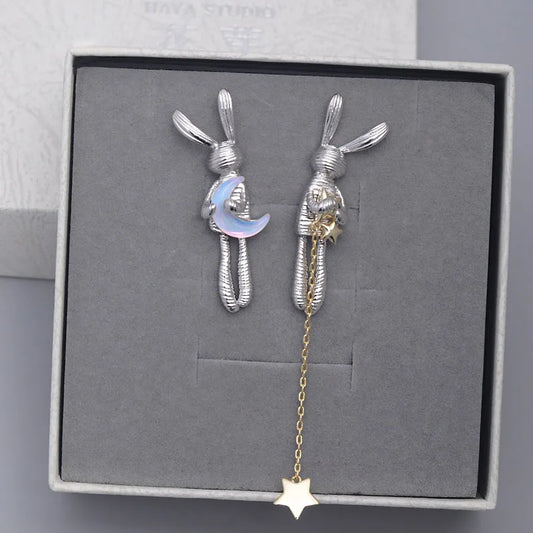 Thaya New Trendy Rabbit Design Women Drop Earring S925 Silver Needle Crystal Pendant Earrings For Women Vintage Fine Jewelry