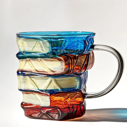 Book Coffee Mug Painted Book Coffee Cup Tea Mug Drinkware Tumbler Funny Decor Desk Accessories for Readers Women Librarian