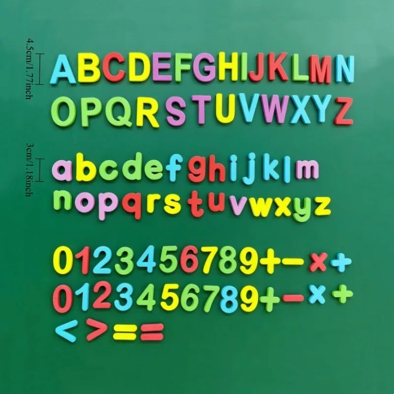 Magnetic Letters Numbers ABC 123 Fridge Magnets Plastic Educational Toy Set for Kids Preschool Learning Uppercase Lowercase Math